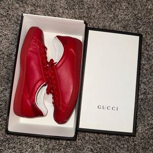 Gucci Bold Red Leather Sneakers